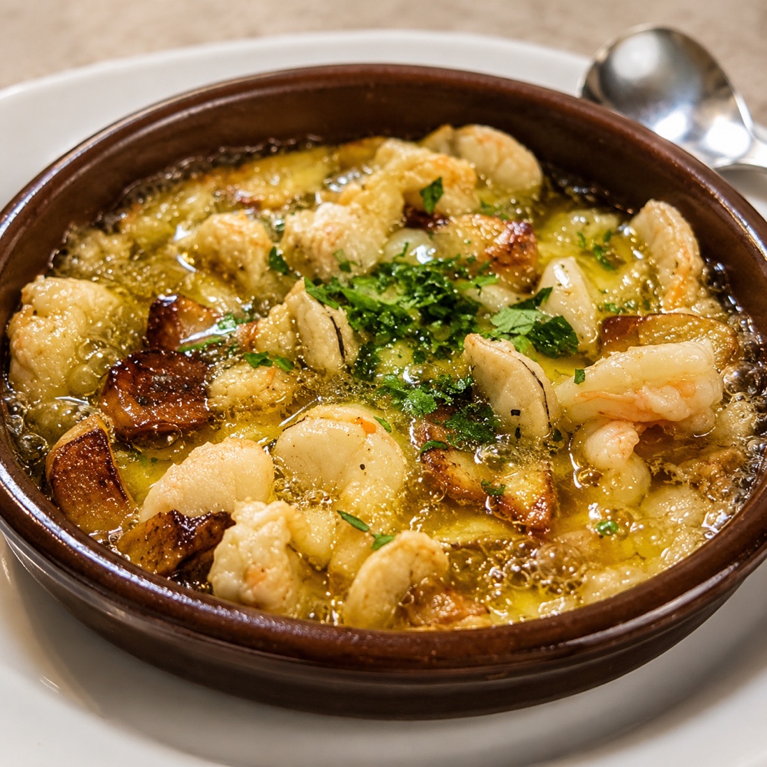 Gambas al ajillo en cazuela de barro