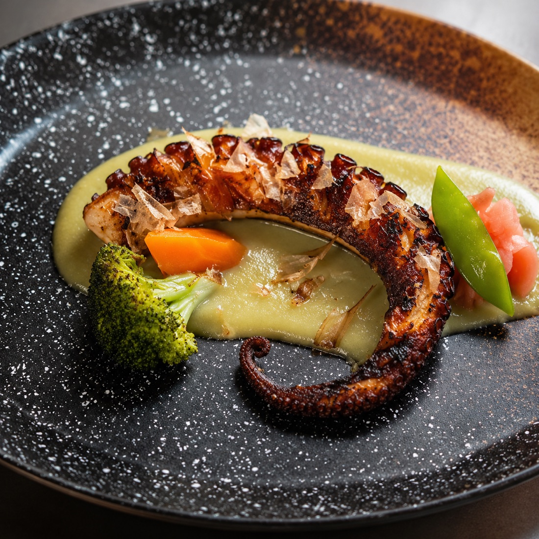Pulpo a la brasa con puré